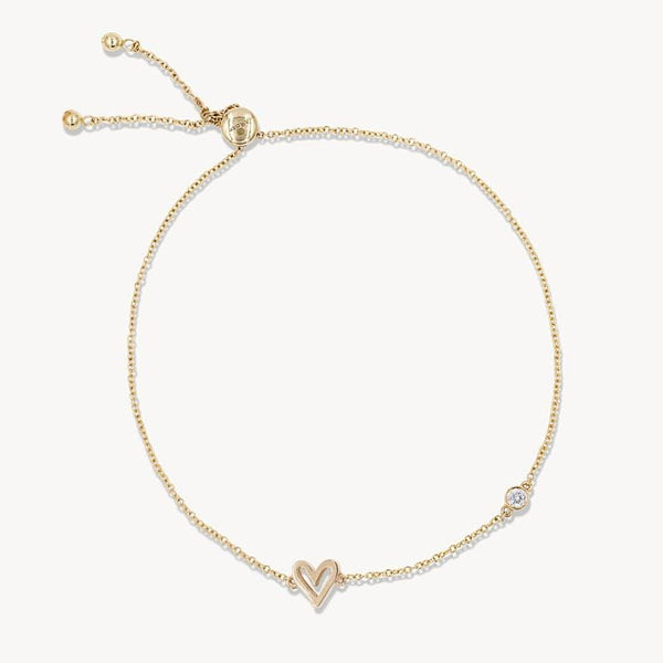 Diamond Bezel Heart Bracelet