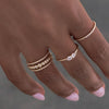 Gold Beaded Triple Band