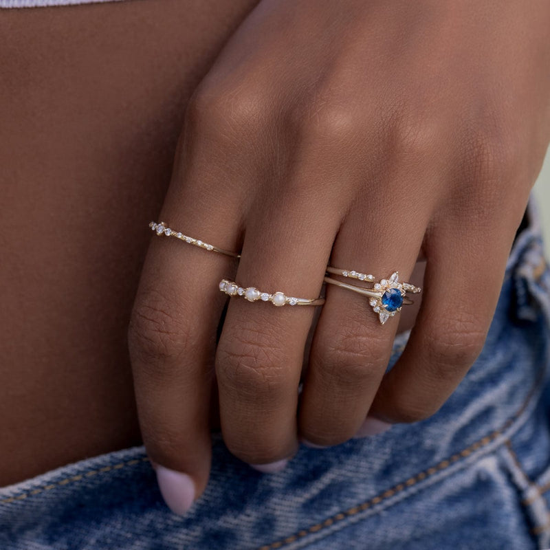 Array of Pearls Diamond Ring