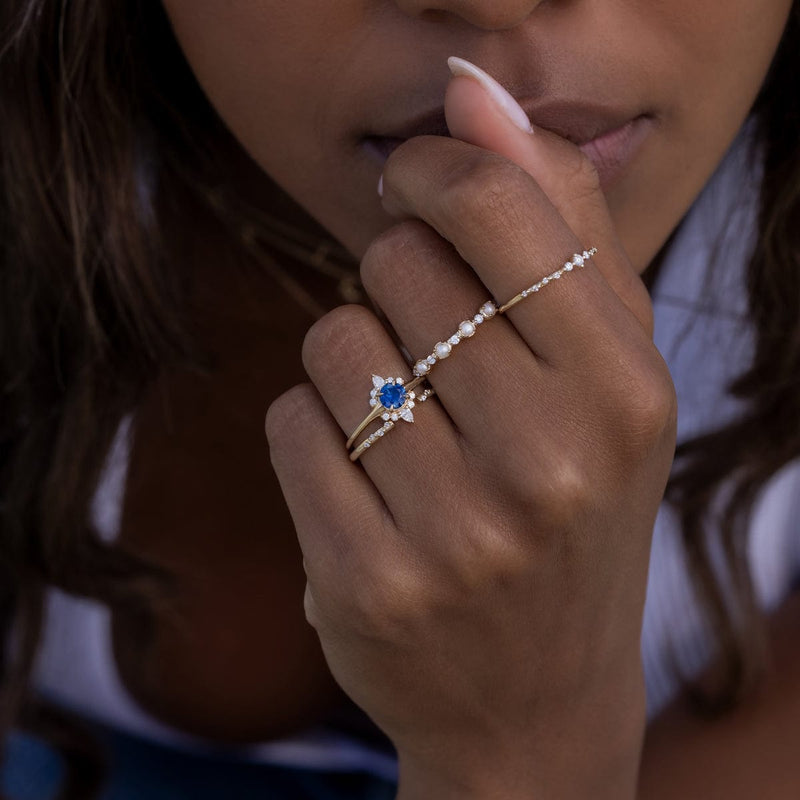 Array of Pearls Diamond Ring