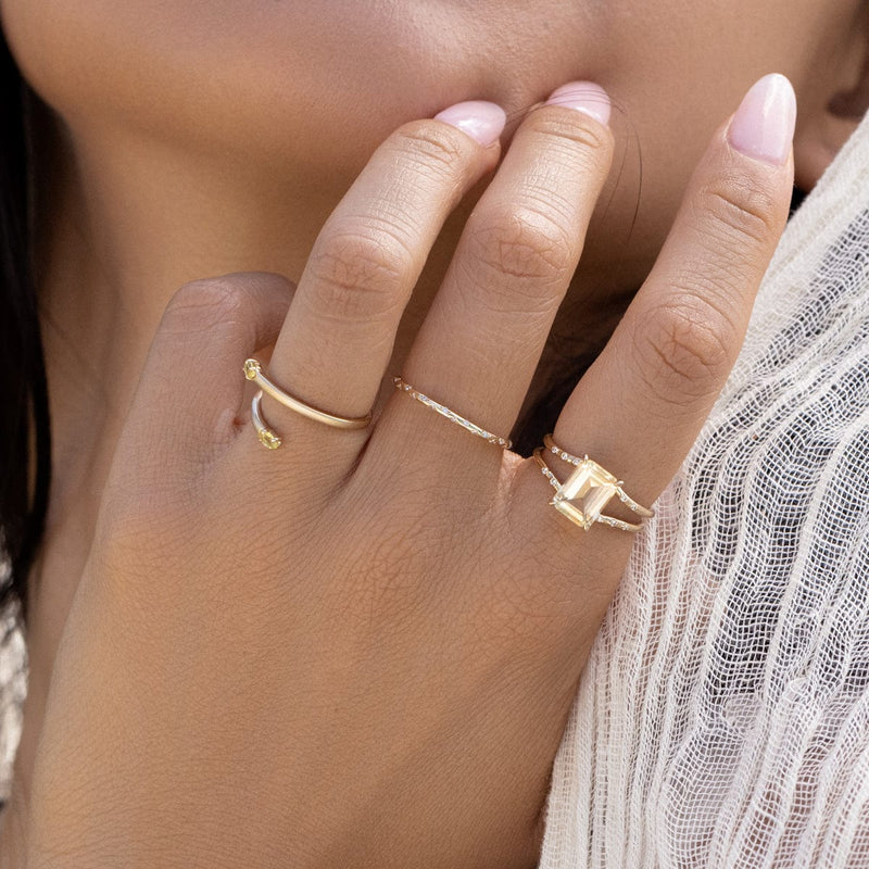 Starry Citrine Ring