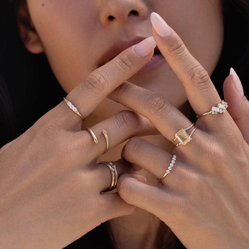 Starry Citrine Ring