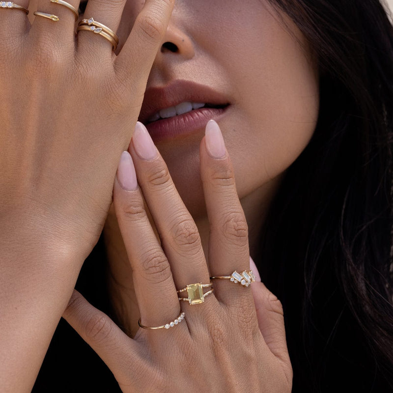 Starry Citrine Ring