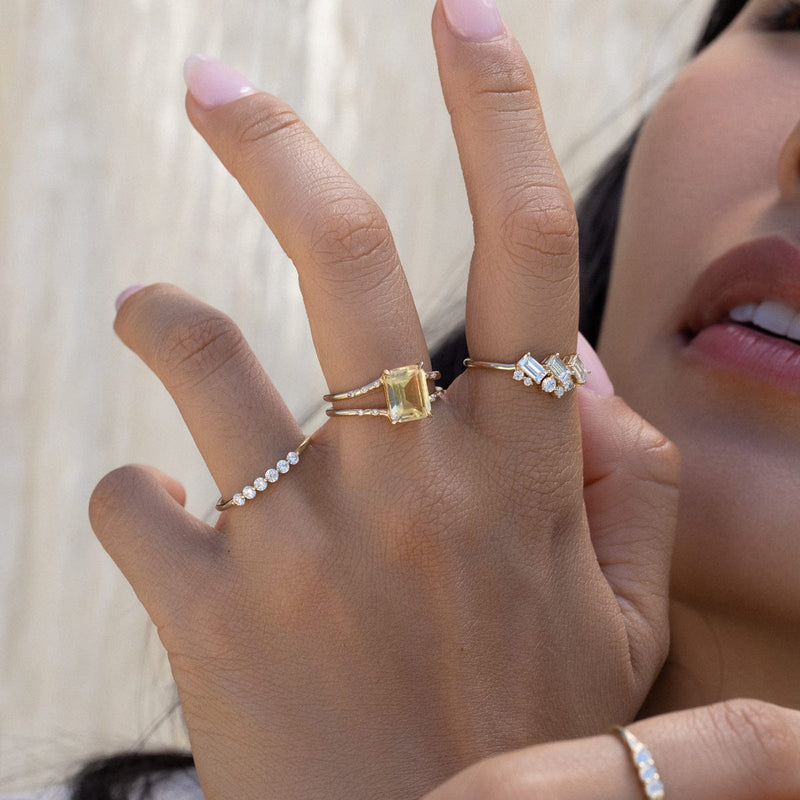 Starry Citrine Ring