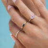 Starry Teal Marquise and Pink Sapphire Ring