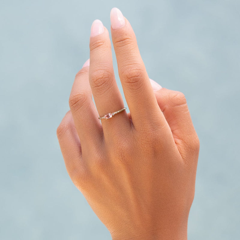 Dainty Morganite Diamond Ring