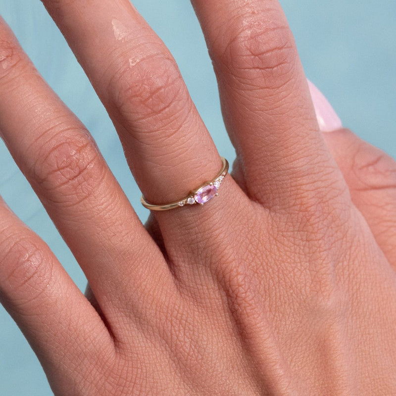 Dainty Morganite Diamond Ring