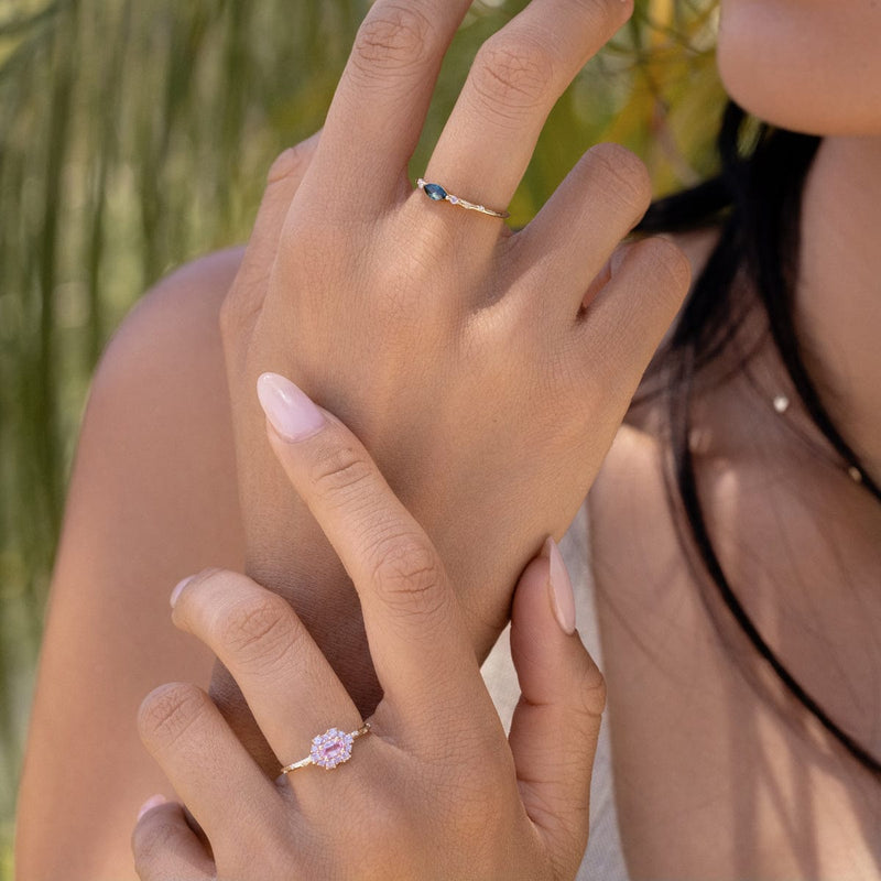 Starry Sakura Sapphire Ring