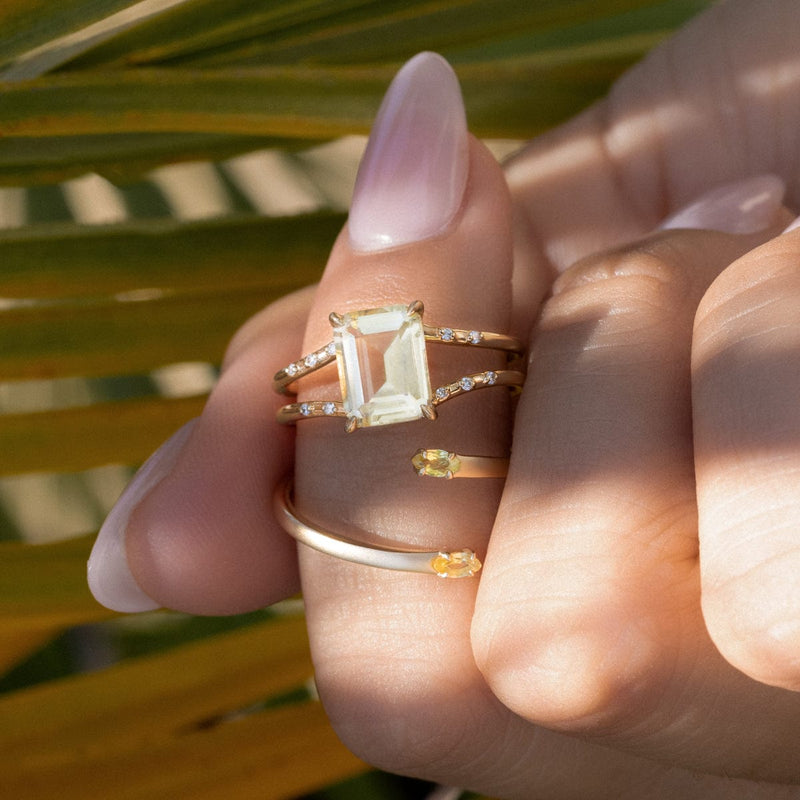 Starry Citrine Ring