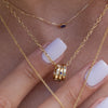 Starburst Birthstone Ring Charm Necklace