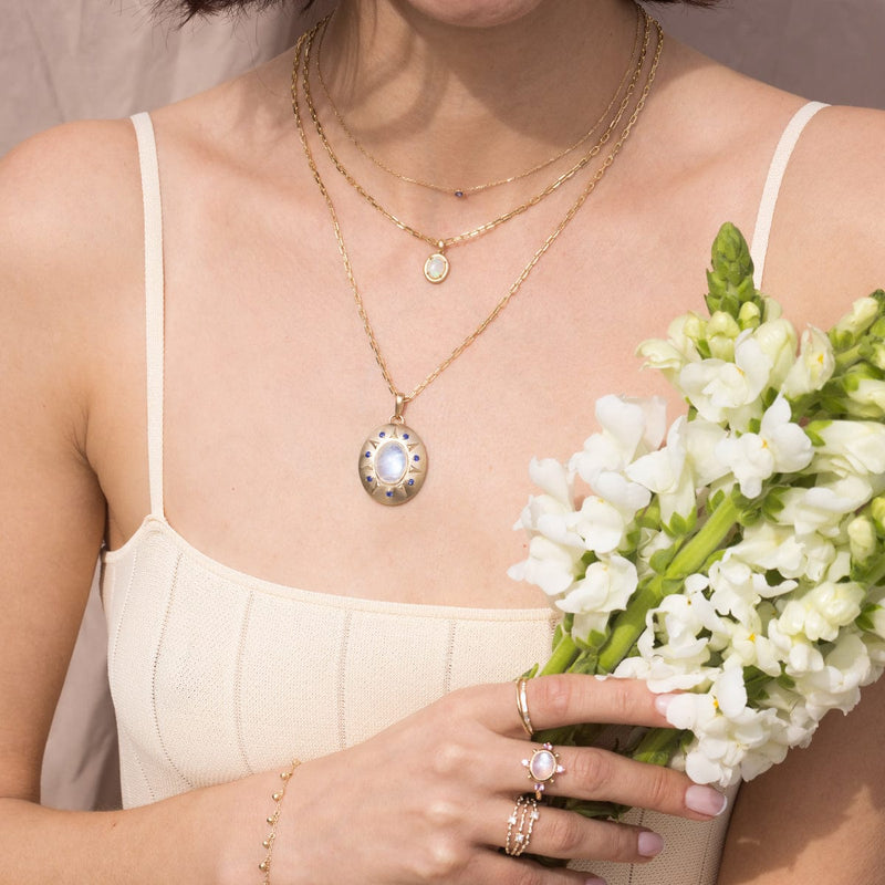 Moonstone Shield Necklace