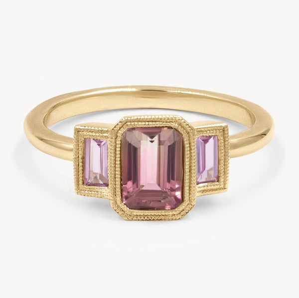 Charlotte Radiant Pink Tourmaline and Sapphire Ring