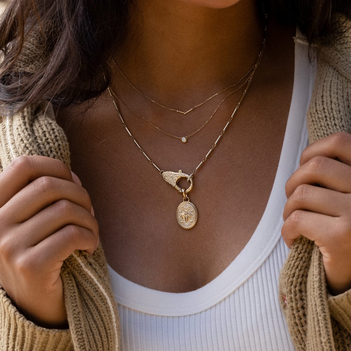 The Bee Medallion Necklace