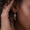 18k Wrapped in Emeralds Serpent Earrings