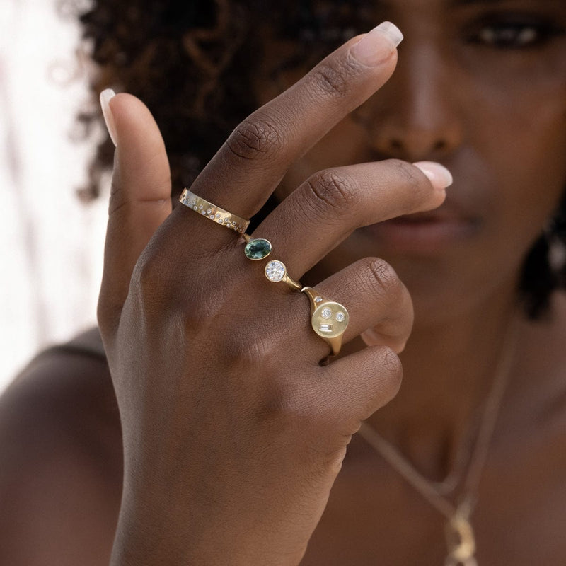 Wild Forest Tourmaline and Diamond Ring