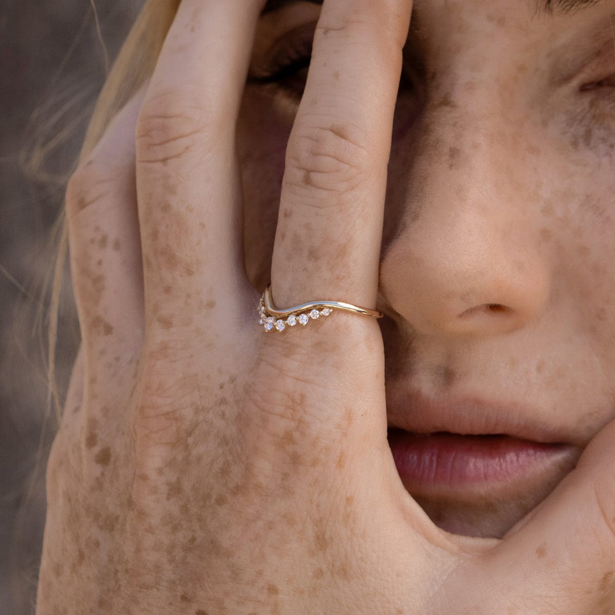 Arch Collection Rings Grand Diamond Arch Ring in 14k Yellow Gold | Audry Rose