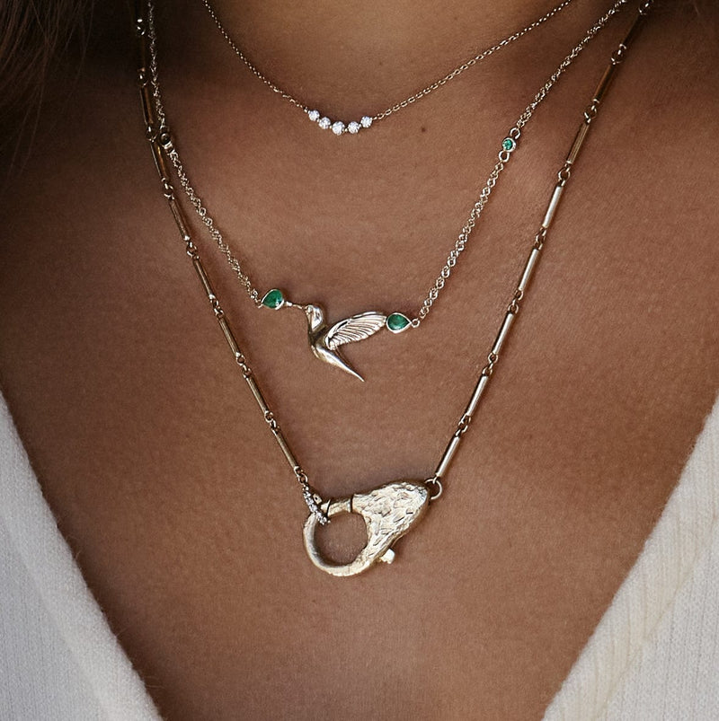 Emerald Hummingbird Necklace