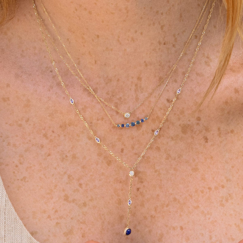 Floating Montana Sapphire Necklace