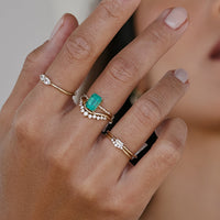 Large Starry Emerald Ring