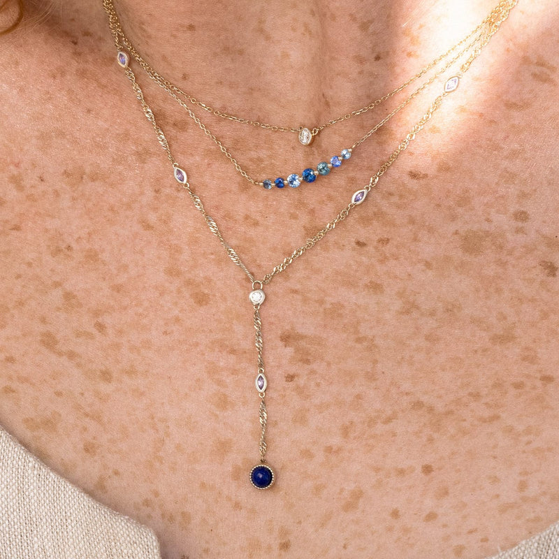 Floating Montana Sapphire Necklace