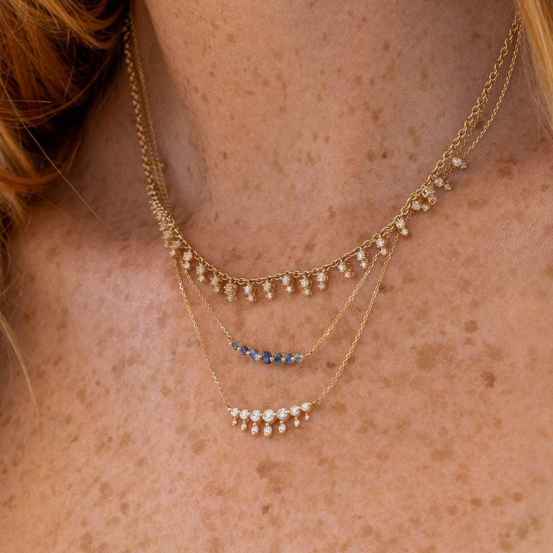 Floating Montana Sapphire Necklace