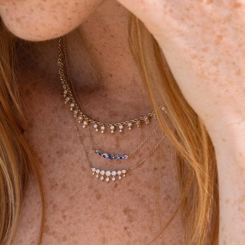 Floating Montana Sapphire Necklace