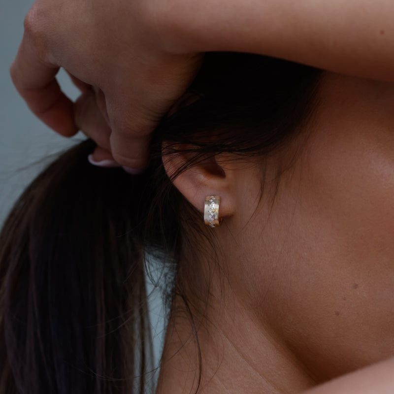 Stream of Diamonds Cuff Earrings