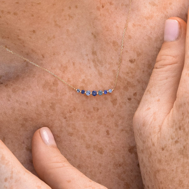 Floating Montana Sapphire Necklace