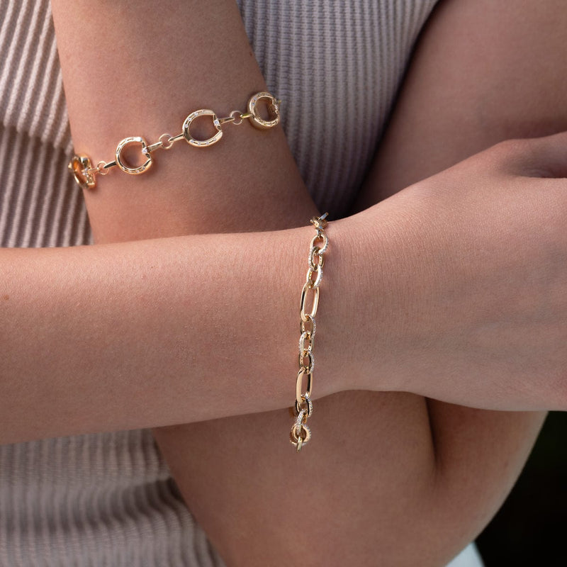 Gold Diamond Link Bracelet