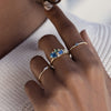 Sapphire and Diamond Cluster Tumbling Ring