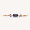 Starry Blue and Pink Sapphire Deco Ring