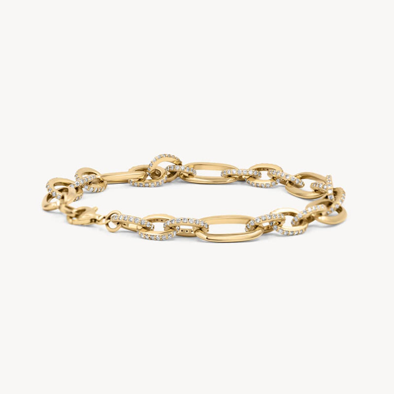 Gold Diamond Link Bracelet