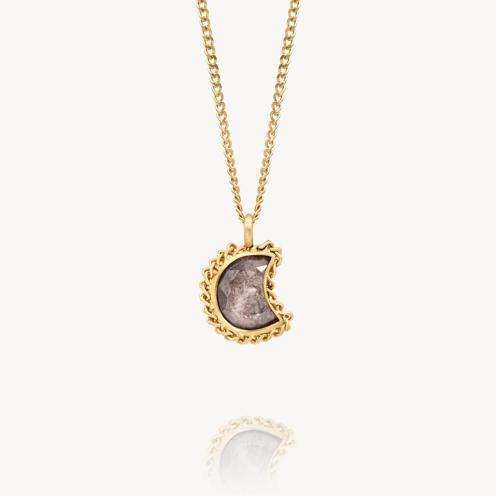 18k Crescent Cut Diamond Necklace