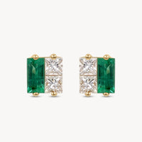 Emerald Diamond Twinkle Studs