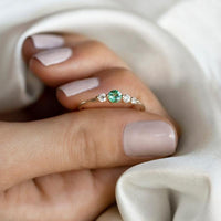 Floating Emerald Diamond Ring