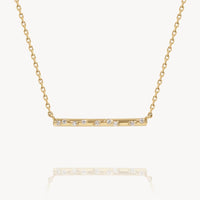 Starry Diamond Bar Staple Necklace