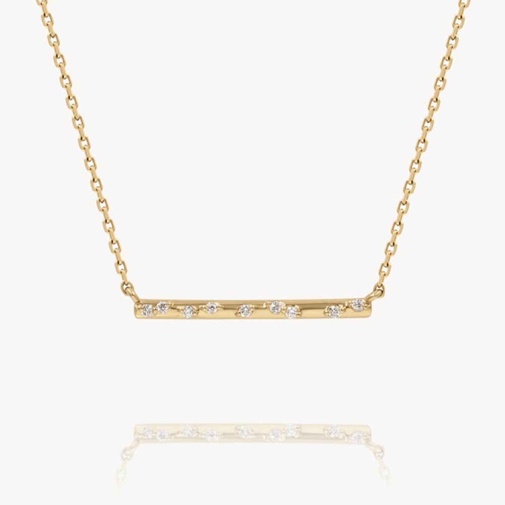 Starry Diamond Bar Staple Necklace