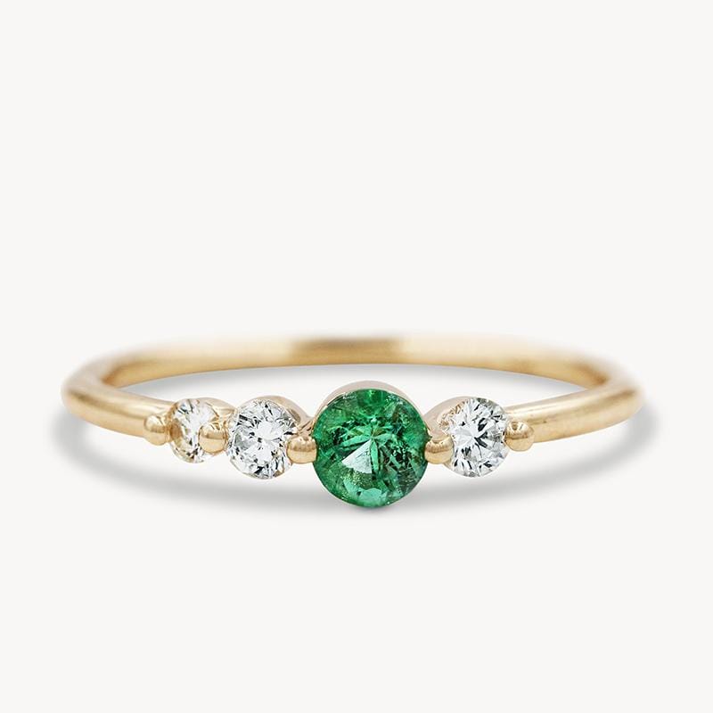 Floating Emerald Diamond Ring