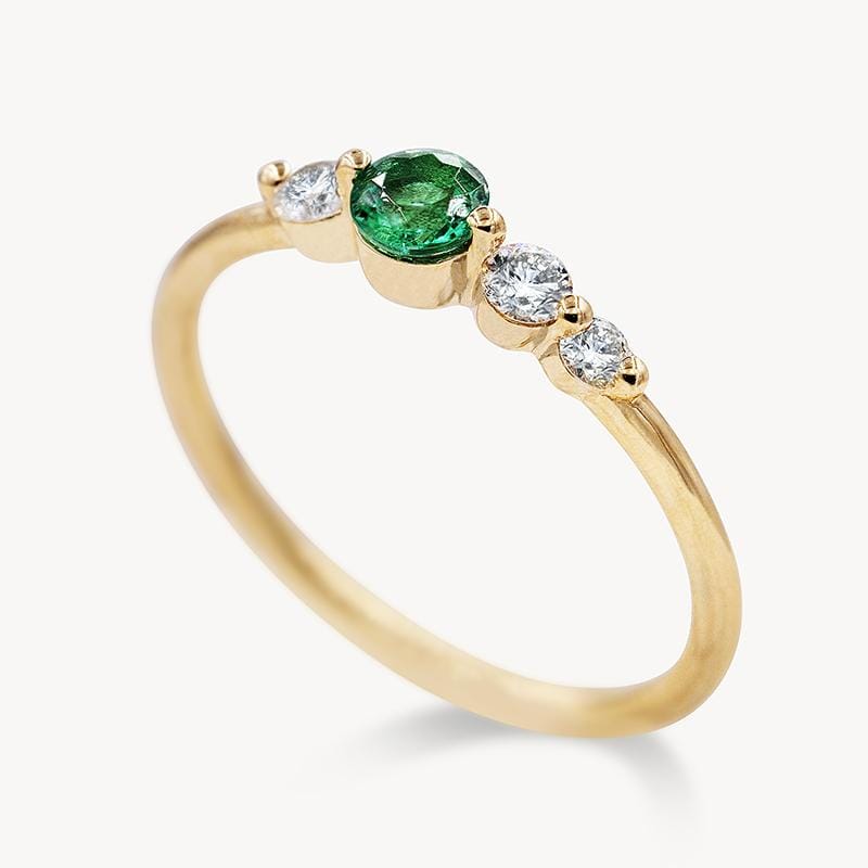 Floating Emerald Diamond Ring