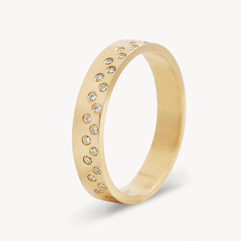 Wide Starry Edge Eternity Band