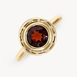 Starry Bezel Garnet Ring