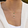 Floating Emerald Diamond Necklace