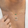 Floating Emerald Diamond Necklace