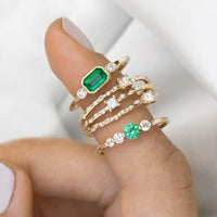 Floating Emerald Diamond Ring
