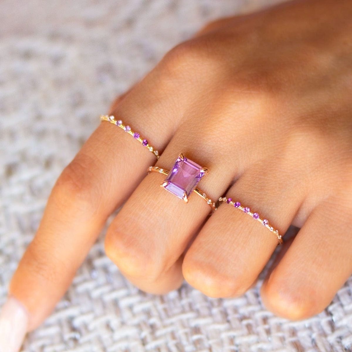 Natural Amethyst With S925 Sterling Silver Plated  18kwhitegold/vintage/mother's Day Gift/feb Birthstone/open  Adjustable/engagement Ring/ring - Etsy