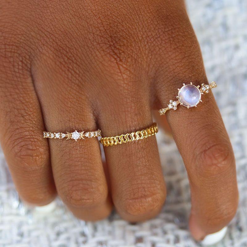 Twinkling Moonstone Oracle Ring - LoveAudryRose.com