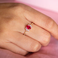 Starry Oval Ruby Ring