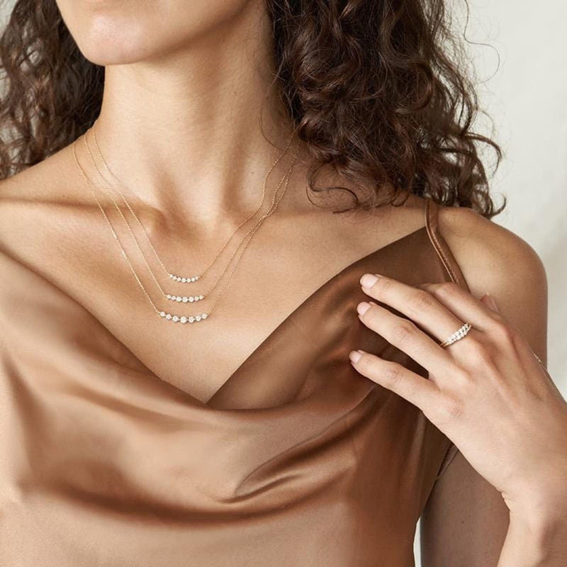 Floating Lab-Grown White Diamond Necklace