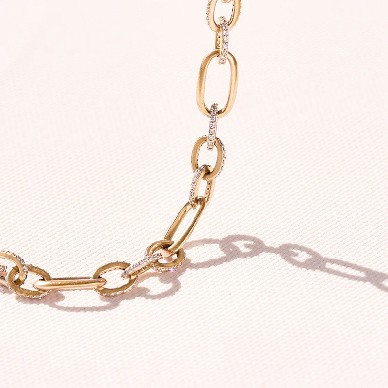 Gold Diamond Link Bracelet