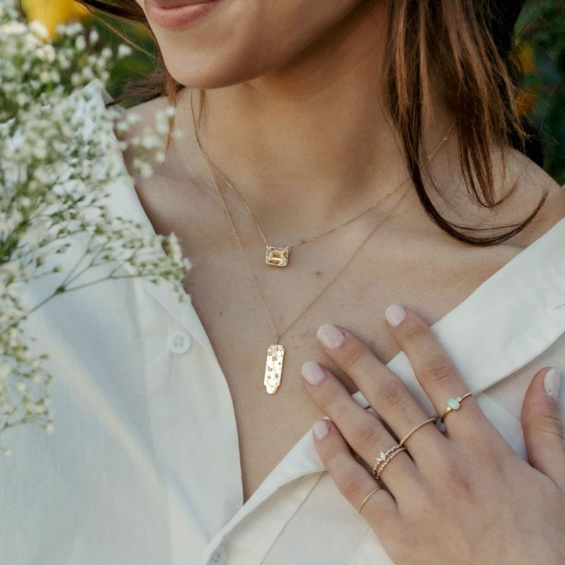 Starry Citrine Necklace